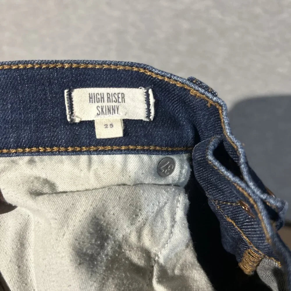 Madewell Womens Blue Dark Wash Mid Rise Pockets Denim Skinny Leg Jeans Size 25 - Picture 6 of 6